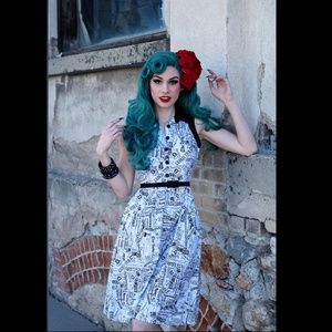 Retrolicious Read All About It Newspaper Dress L